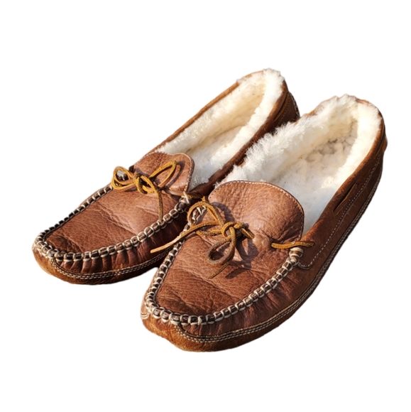 Men's Brown Leather Moccasins Sleepers. Sz.13M. - Picture 2 of 7
